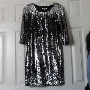 BB Dakota Sequined Mid Sleeve Mini Dress